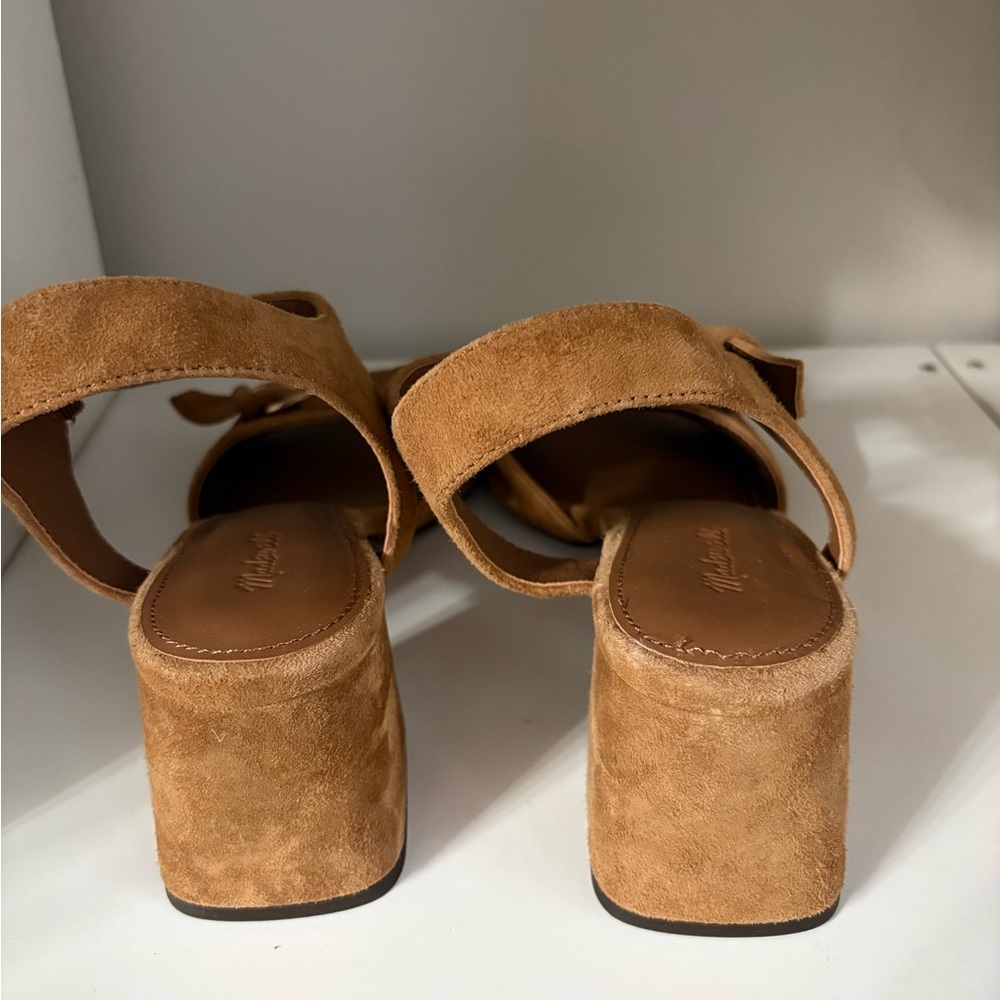 Madewell Tan Suede Block Heel Sandals - Picture 5 of 8
